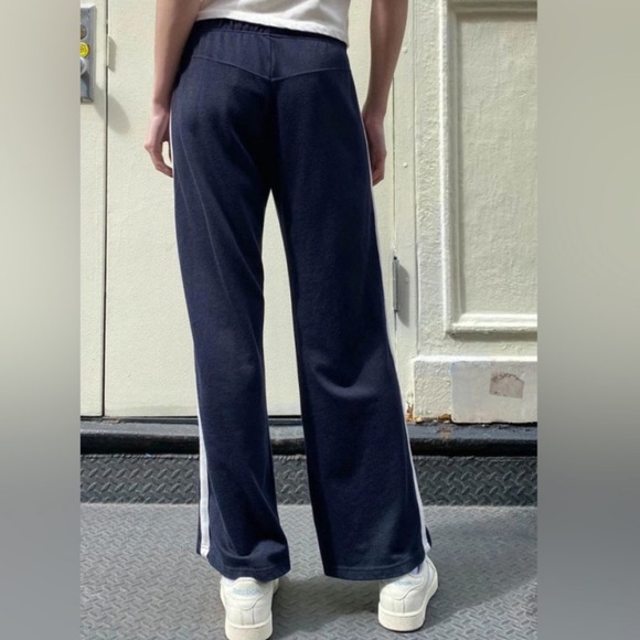 Brandy Melville Navy Track Pant with White Stripe - Picture 3 of 5